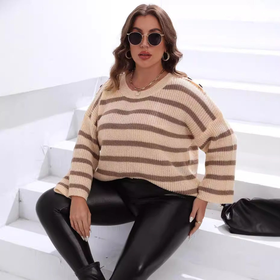 Color-block Patchwork Loose-fitting Pullover Sweater