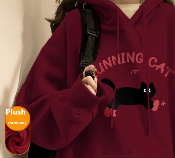 Plus Cashmere Slimming Women's Winter Hoodie