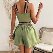 Casual Resort Wide-Leg Jumpsuit with Cinched Waist