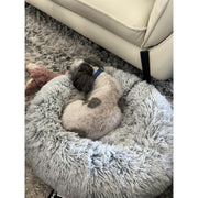 Large Plush Dog Bed - Round Pet Sleeping Nest With Anti-slip Bottom, Easy To Clean & Washable Soft Polyester Bedding For Small, Medium & Large Dogs & Cats - Cozy Indoor Bed For Deep Sleep, Durable &