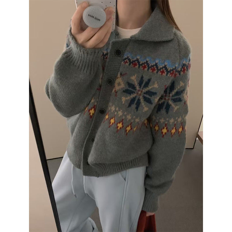 Autumn and Winter Loose Idle Style Knitted Coat