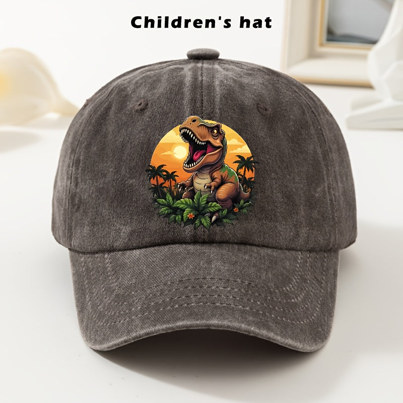 Dinosaur Print Adjustable Baseball Cap for Kids and Teens
