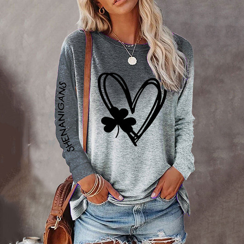 Casual Cartoon Digital Print Loose Pullover Hoodie