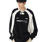 Retro American Letter Crew Neck Loose Sweater