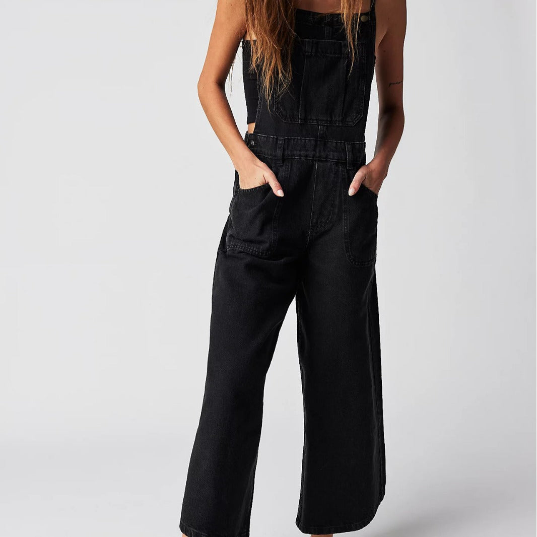Women's Casual Strappy Denim Jumpsuit & Romper