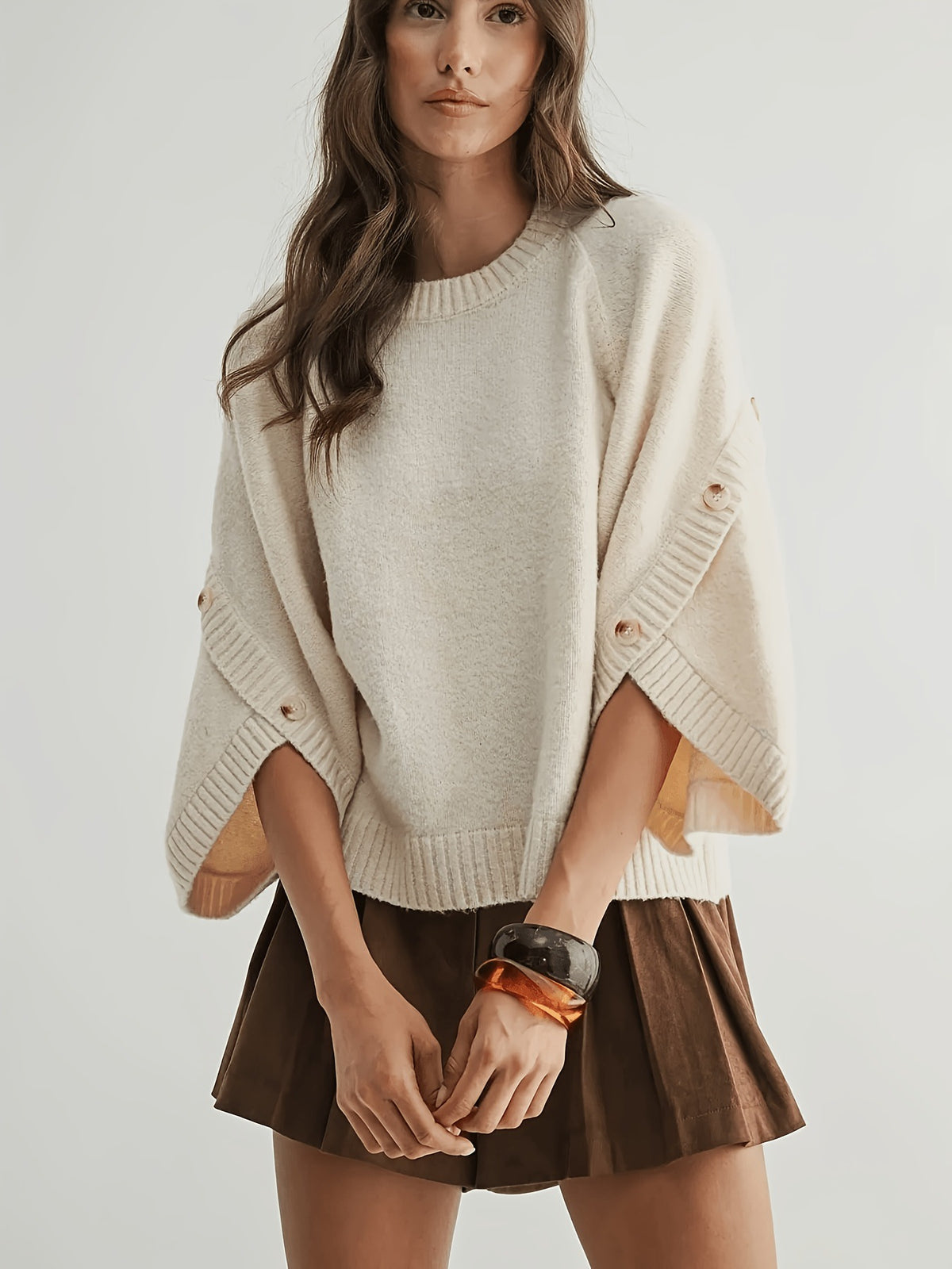 Womens New Fallwinter Crew-neck Versatile Casual and Comfortable Wool Top