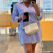 Summer Women's Striped Long-sleeved Shirt