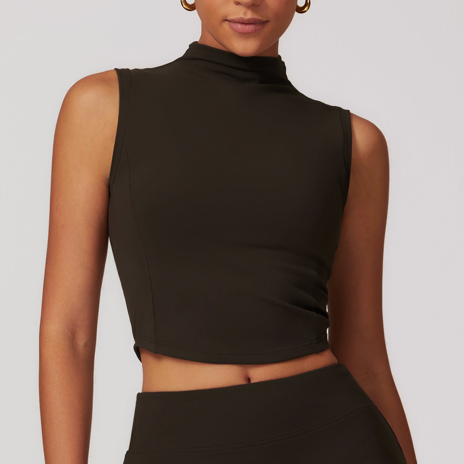 Brushed Yoga Vest Tight-fitting Cinched Running Fitness Top