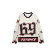 Retro 'No 69' Graphic Long-Sleeve Pullover Streetwear