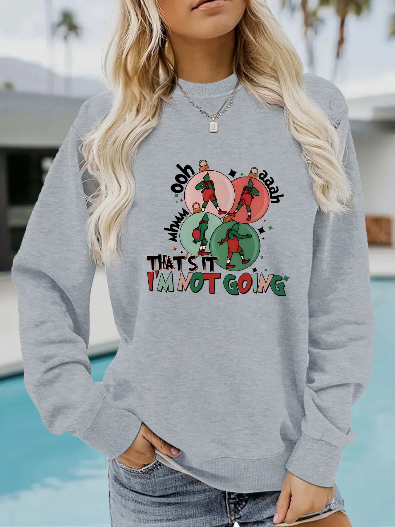 Cozy 'I'm Not Going' Printed Streetwear Casual Hoodie