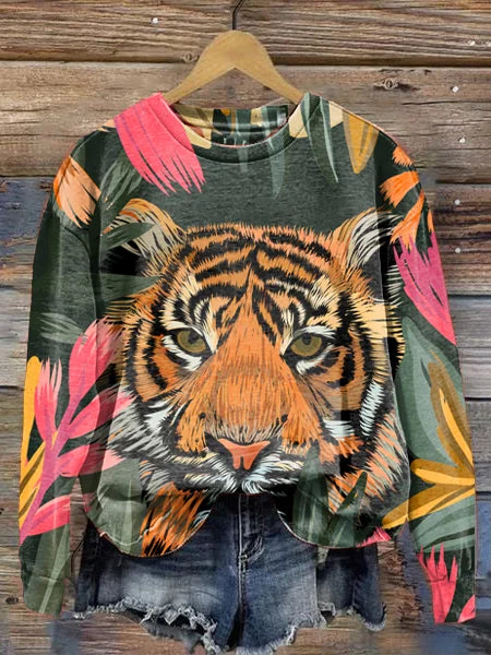 Tie-Dye Round Neck Long-Sleeve Streetwear Hoodie