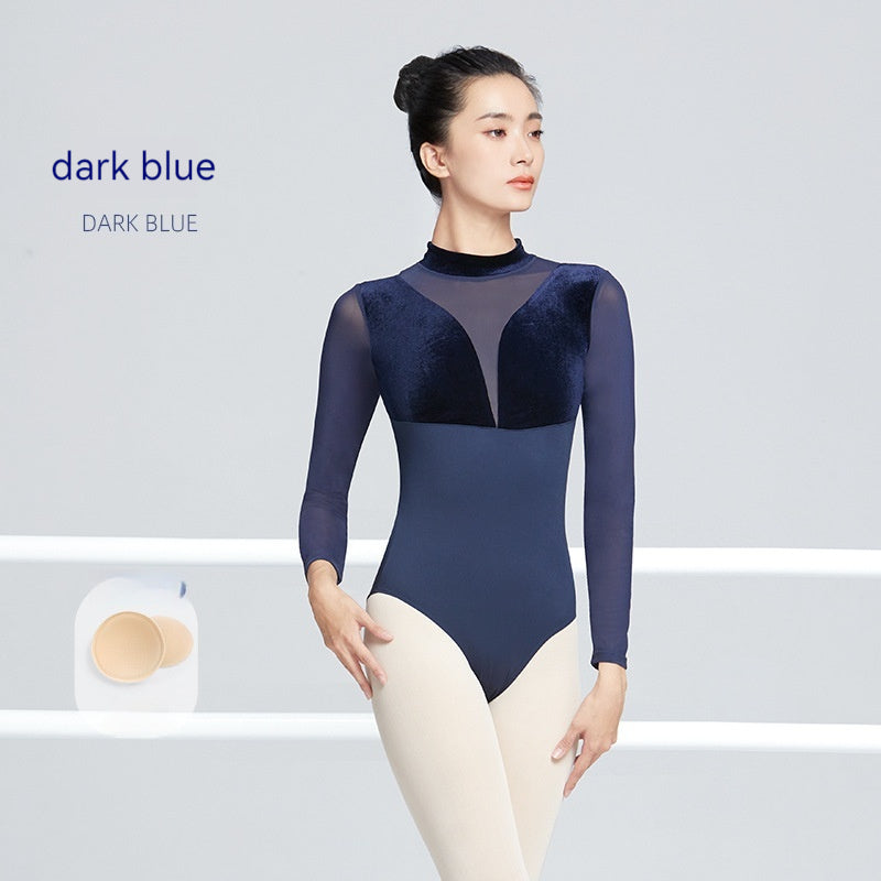 Women's Velvet Collar Long-Sleeve Sports & Dance Jumpsuit