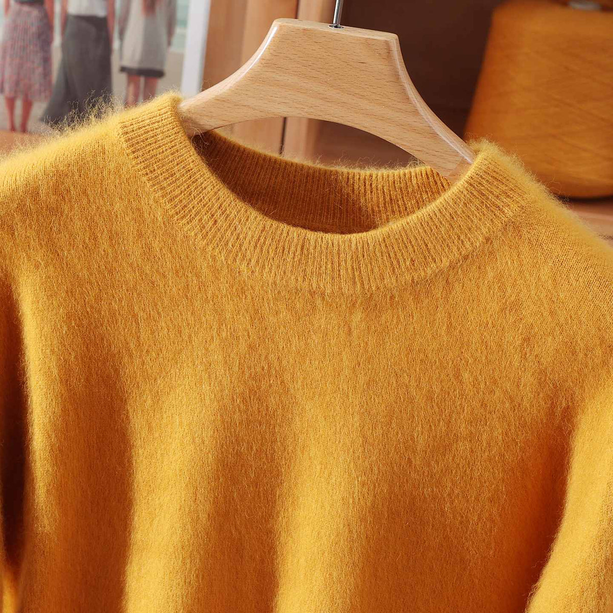 Half Height Round Neck Mink Fleece Fashionable Soft and Versatile Women's Fleece Sweater
