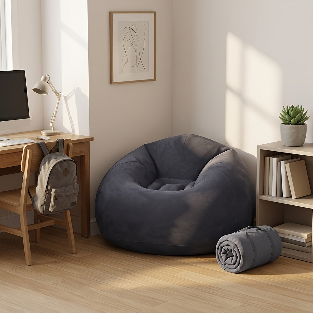 Inflatable Circular Single Sofa Chair – Soft Lazy Seat for Indoor & Outdoor