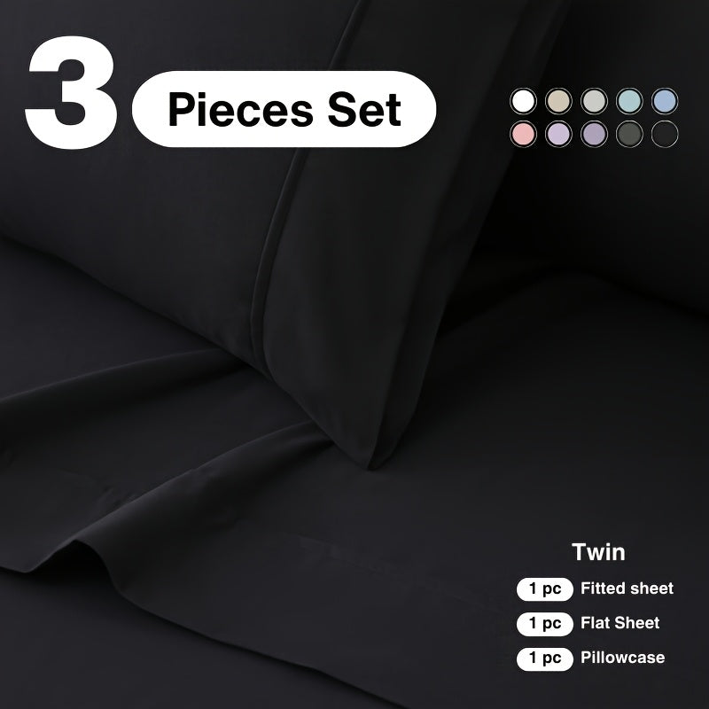 3/4pcs 18 Inch Extra Deep Pocket Bed Sheets Sets, Fits Deep Mattress, Breathable & Cooling Bed Sheets, Hotel Luxury Bed Sheet Set