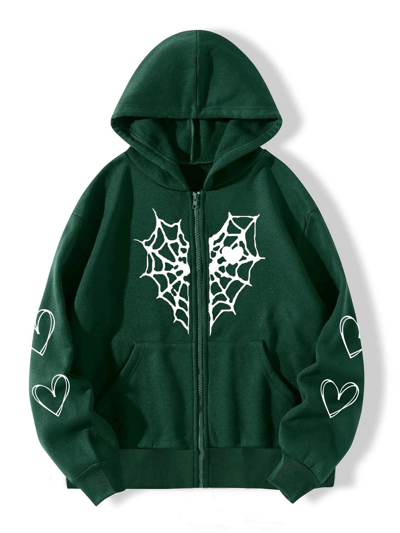 Women's Spider Web Hooded Cardigan Coat