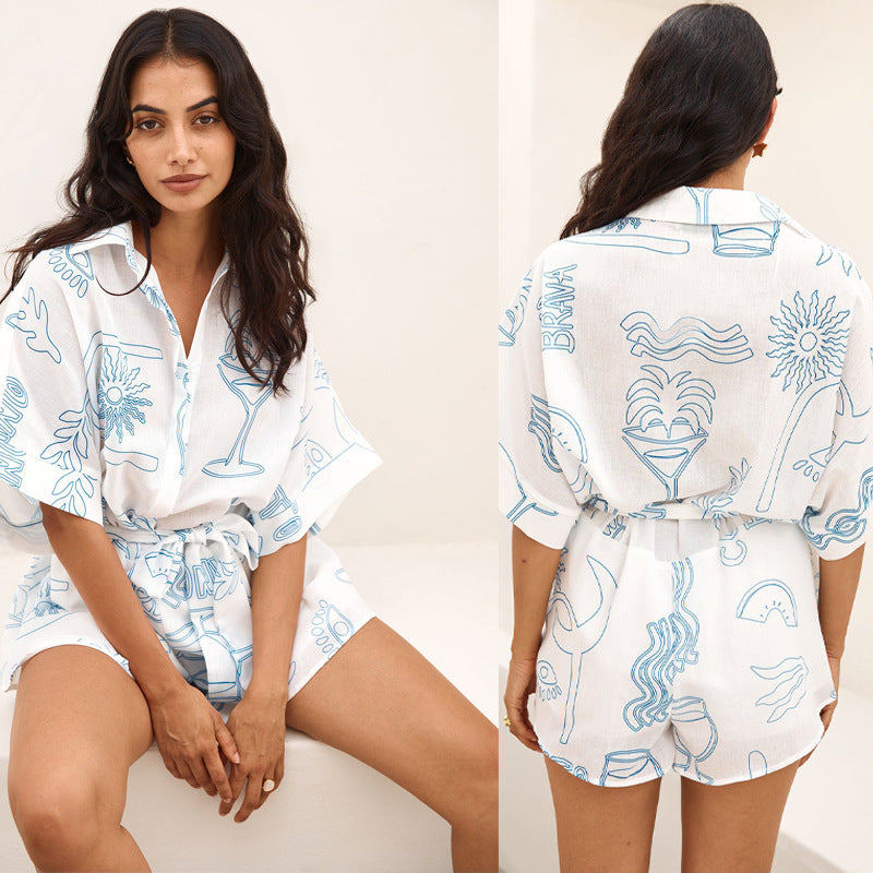 Women's Casual Loose Short Romper Jumpsuit