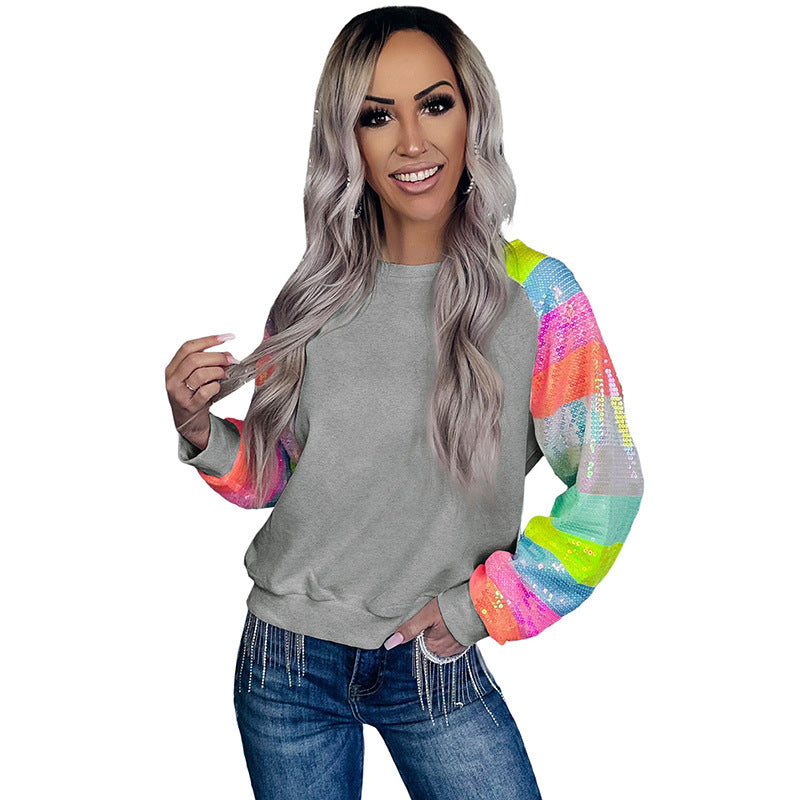 Pullover Round Neck Long Sleeves Top For Women