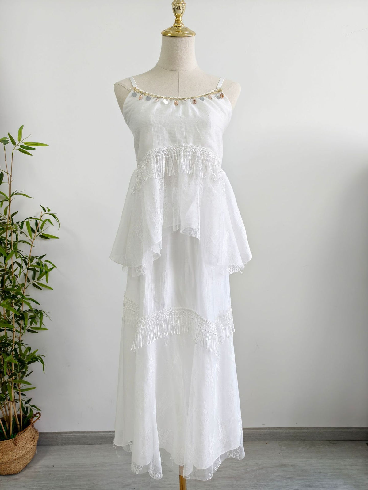 Women's Lace-panel Suspender Skirt Two-piece Set