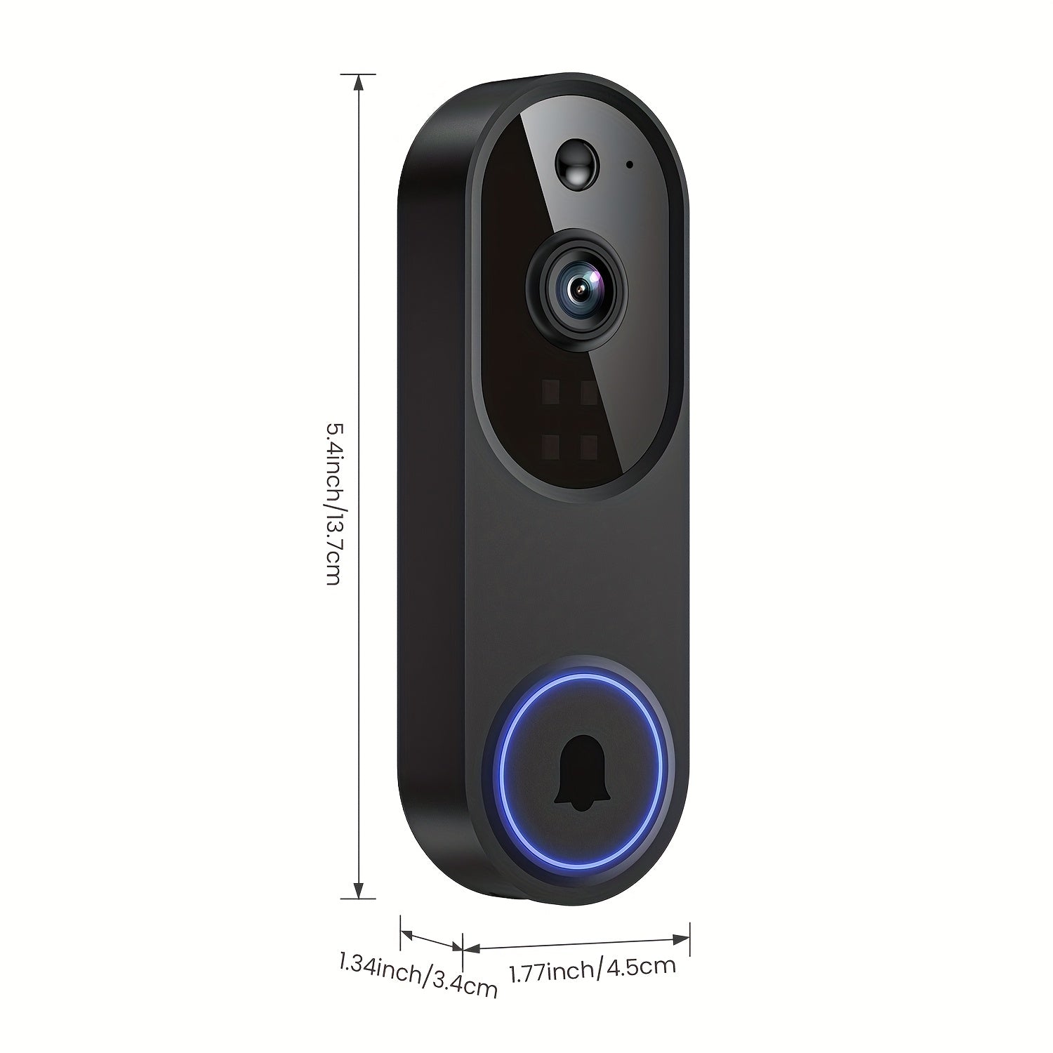2K Wireless Smart Doorbell Camera with 166° Wide-Angle View and Night Vision