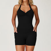 Hollow-out Beauty Back Halter Yoga Clothes Sports Running Fitness One-piece