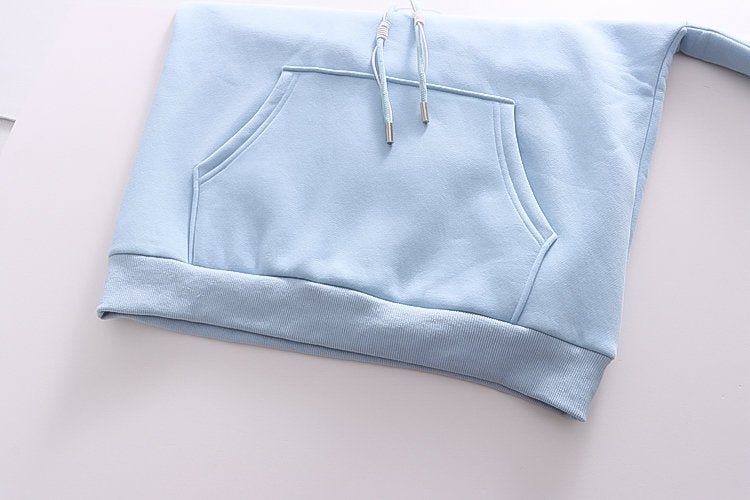 Letter Hooded Cashmere Padded Warm Sweater