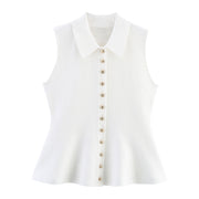 Knit Vest Top with Short Skirt Hem
