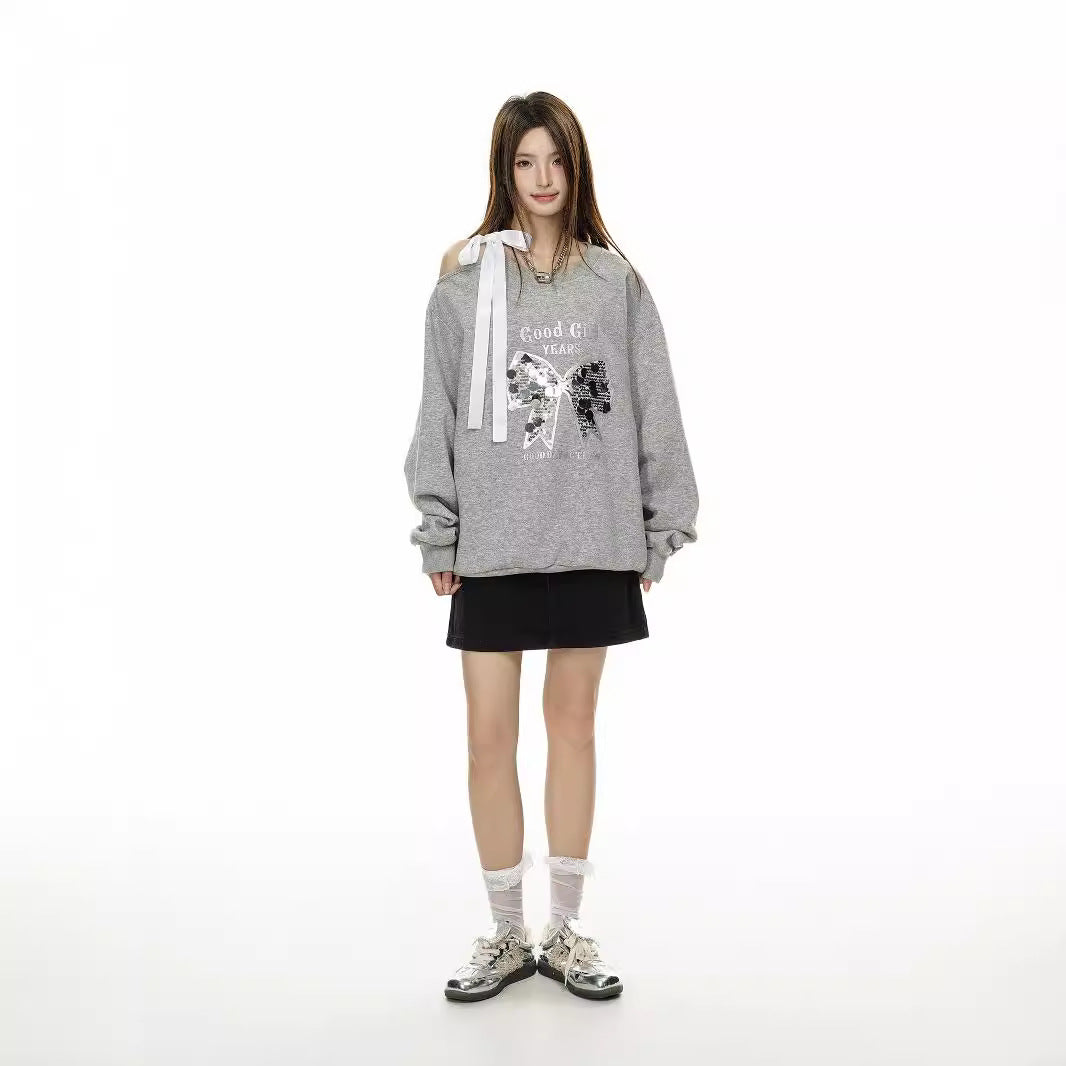 Women's Casual Print Round Neck Loose Sweater