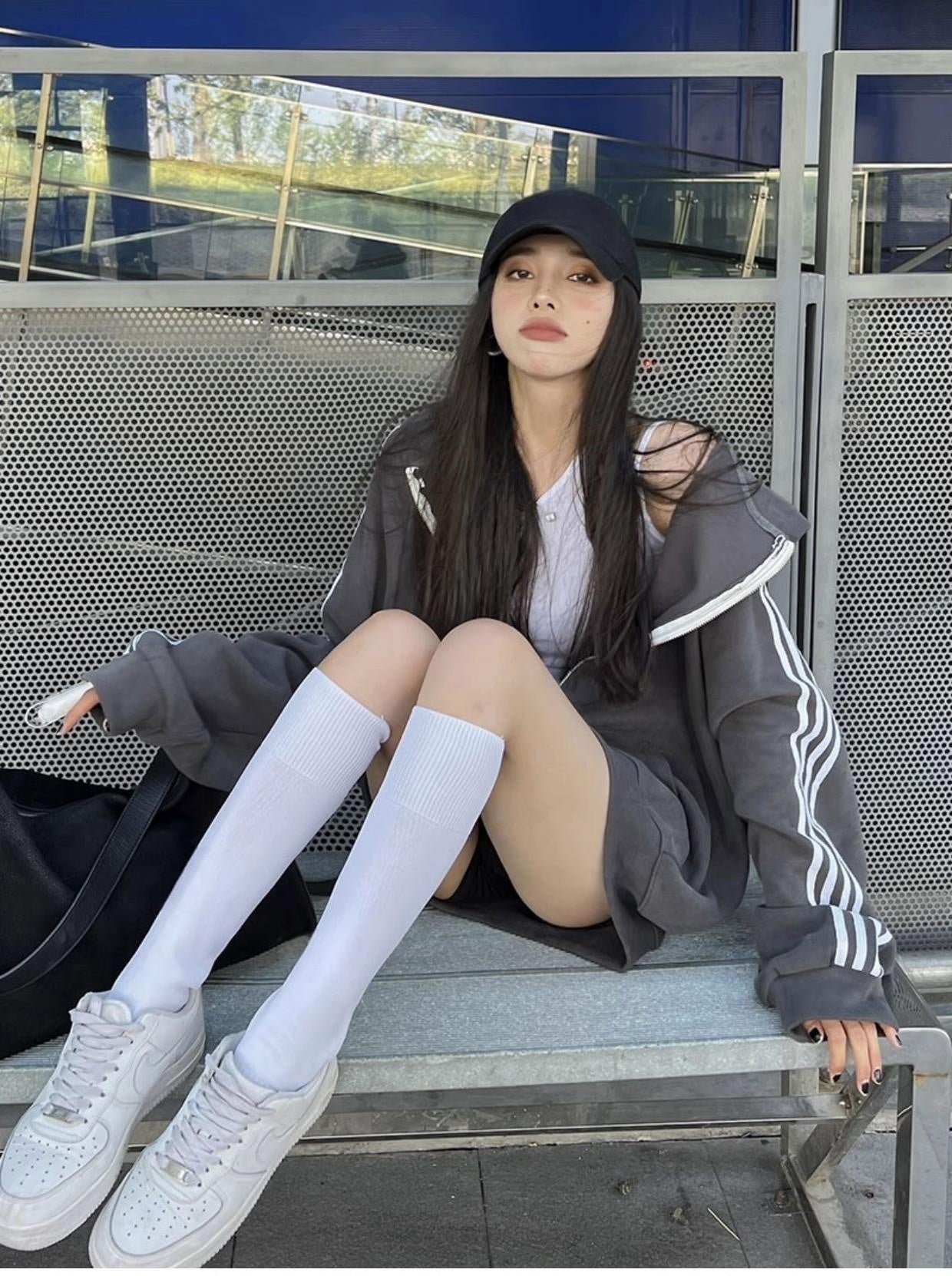 Women's Streetwear Baseball Cardigan Sweater