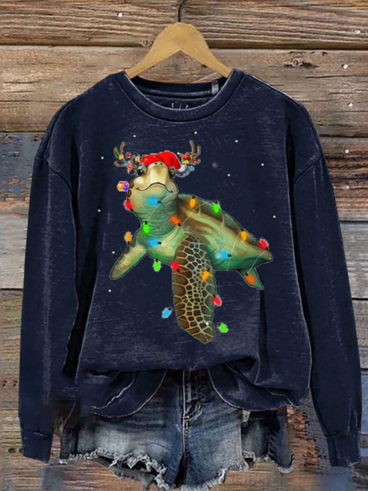 Festive 3D Christmas Print Crew Neck Women's Sweatshirt