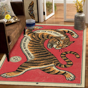 Floral Animal Bedside Rug - Machine Washable Crystal Velvet Decorative Mat