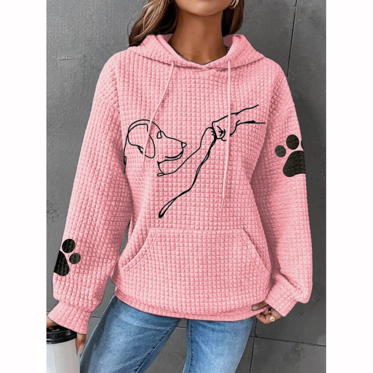 Women's Casual Printed Long Sleeve Loose Sweater