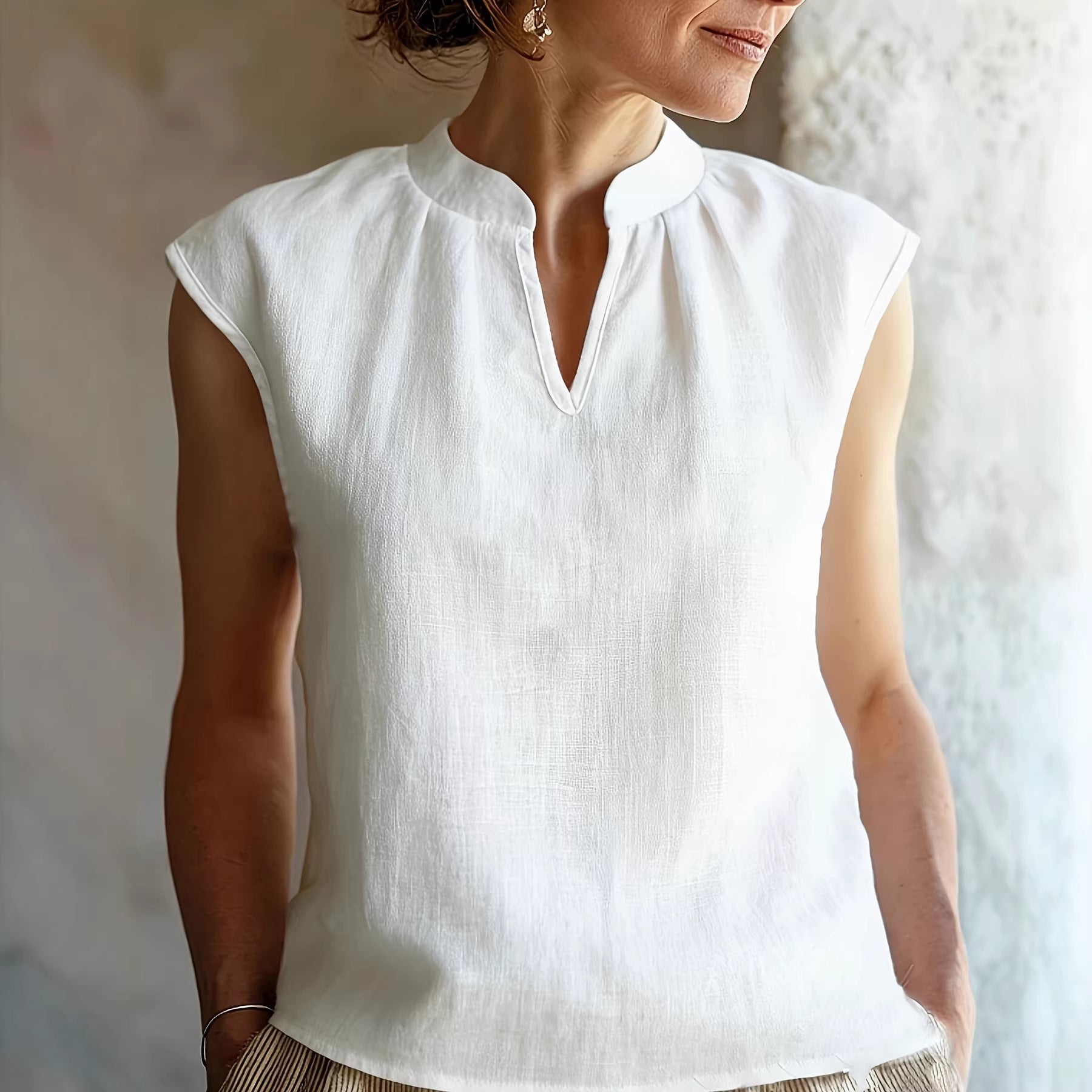 Resort-style Loose-fit Figure-flattering Versatile Shirt