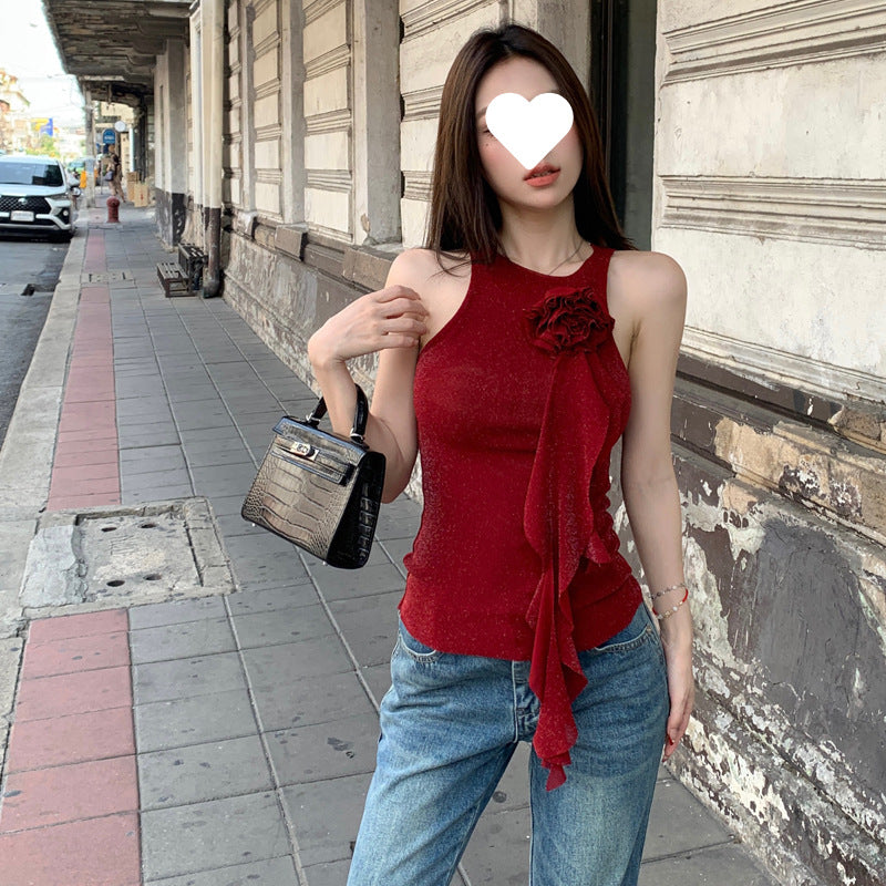 Pure And Alluring Style Sleeveless Knitted Camisole