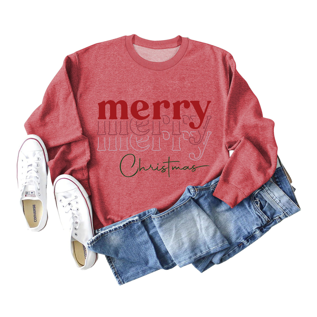 Women's Festive Letter Print Christmas Long Sleeve Sweater