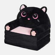 Teddy Bear 2‑In‑1 Fold‑Out Kids Sofa with Polar Fleece and High‑Density Foam