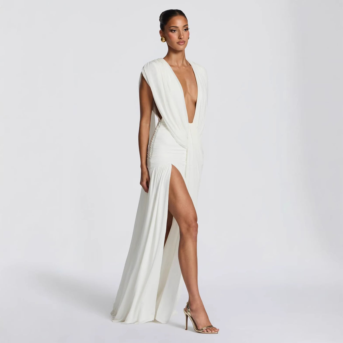 Irregular Draped Pleat Dress for Women