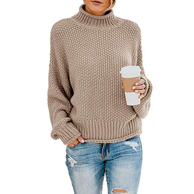Batwing-sleeve Knit Sweater Loose-fitting Oversized Pullover