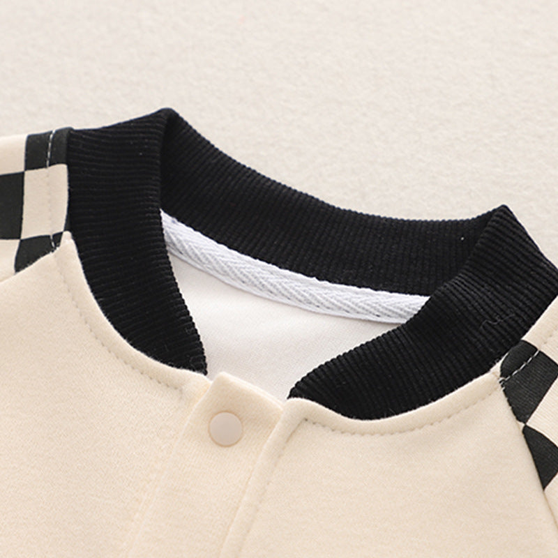 Cute Cartoon Print Long-Sleeve Baby Jumpsuit