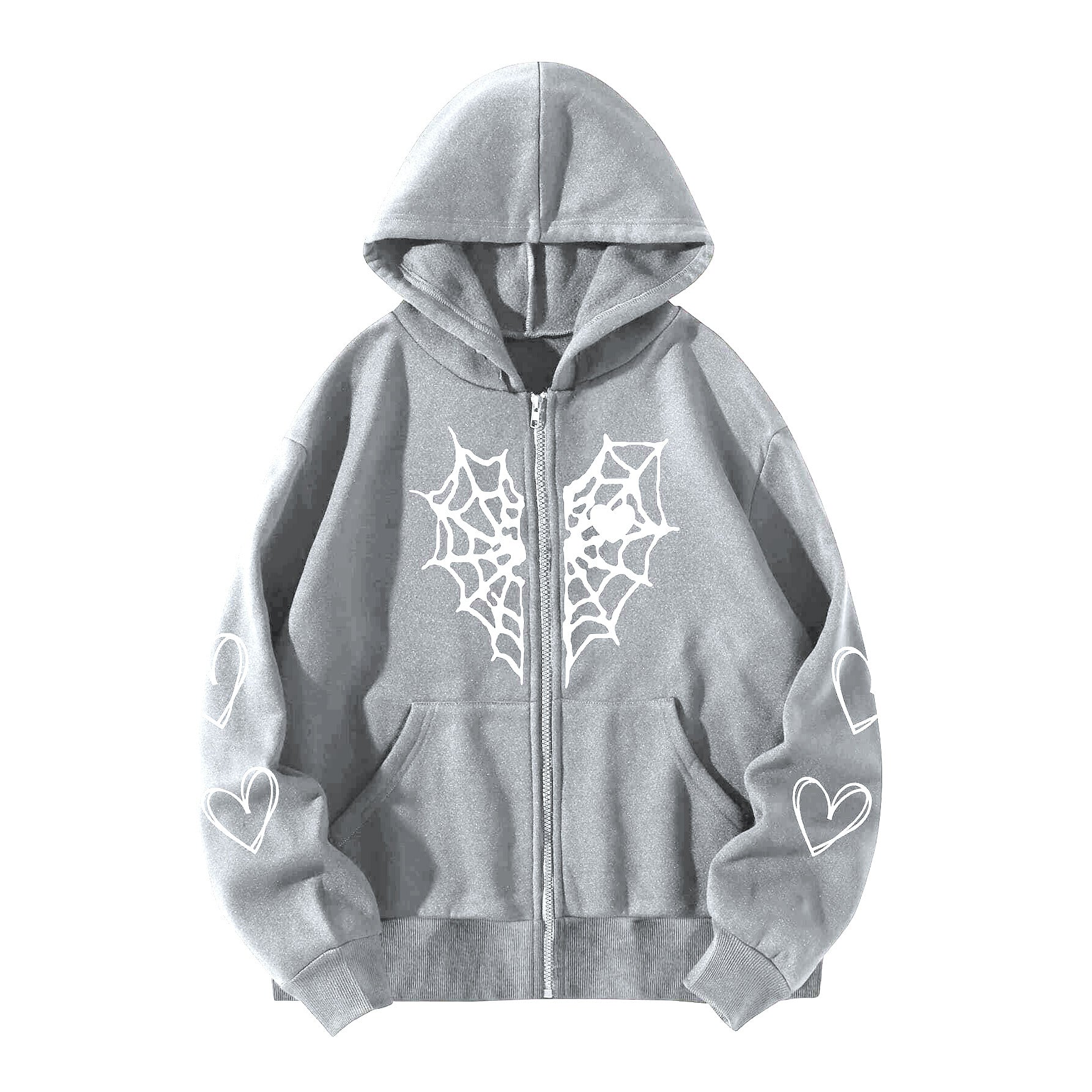 Women's Spider Web Hooded Cardigan Coat