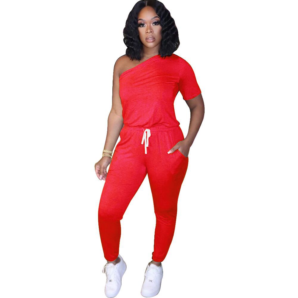 Fashion Solid Color Women's Sports Jumpsuit