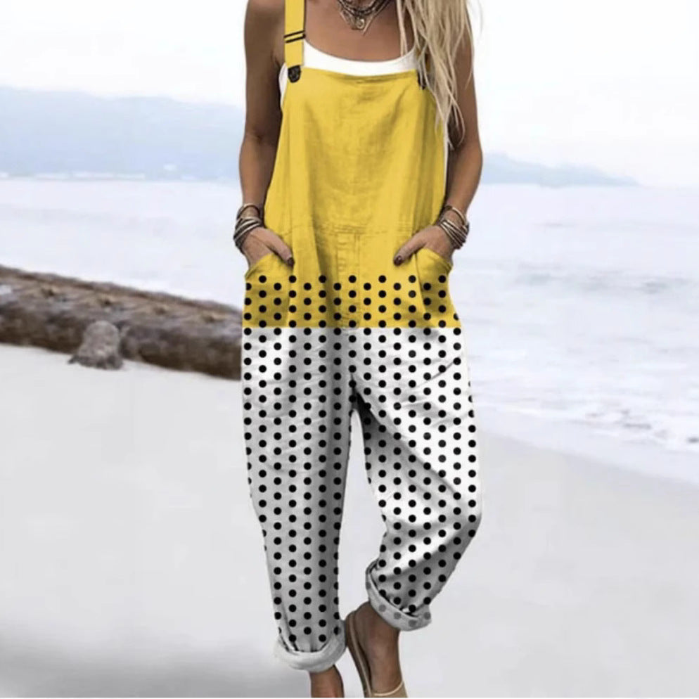 Men's 3D Print Casual Suspender Trousers