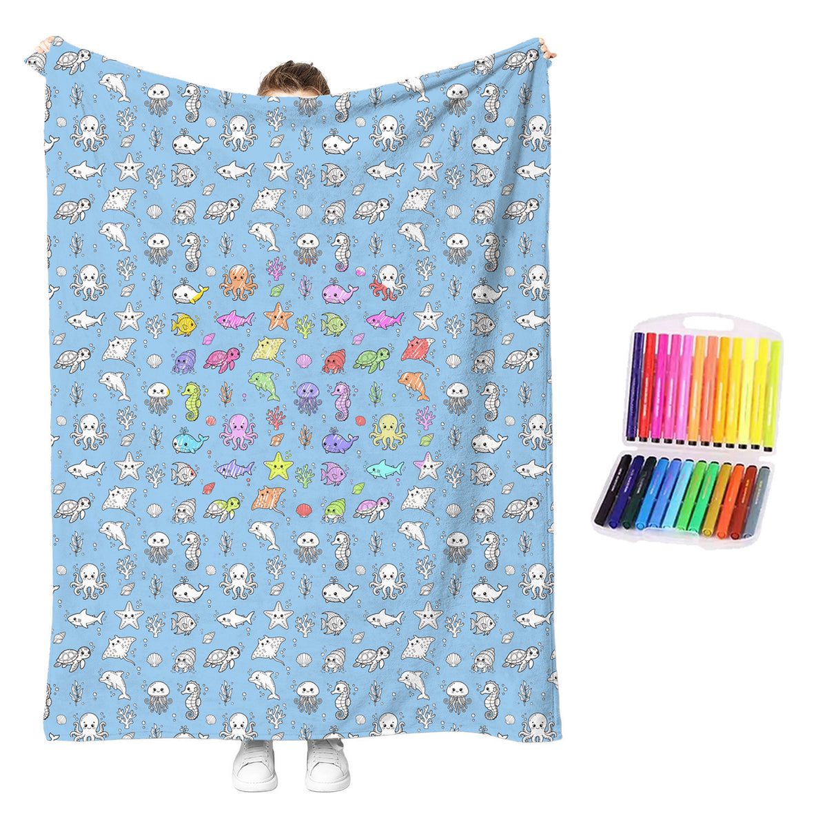Interactive Diy Creative Painting and Graffiti Blanket