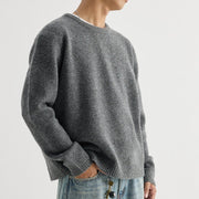 Commuter's Crewneck Sweater - Soft Cotton & Wool Blend
