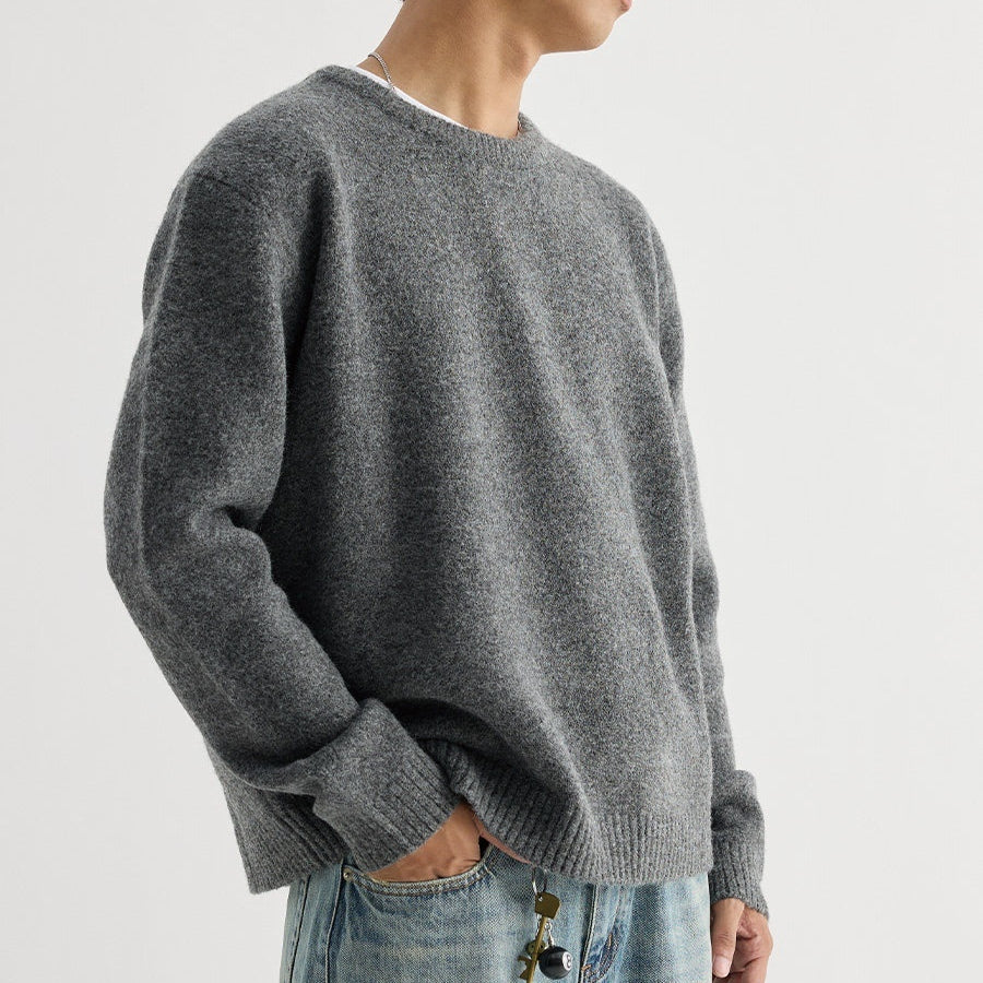Commuter's Crewneck Sweater - Soft Cotton & Wool Blend