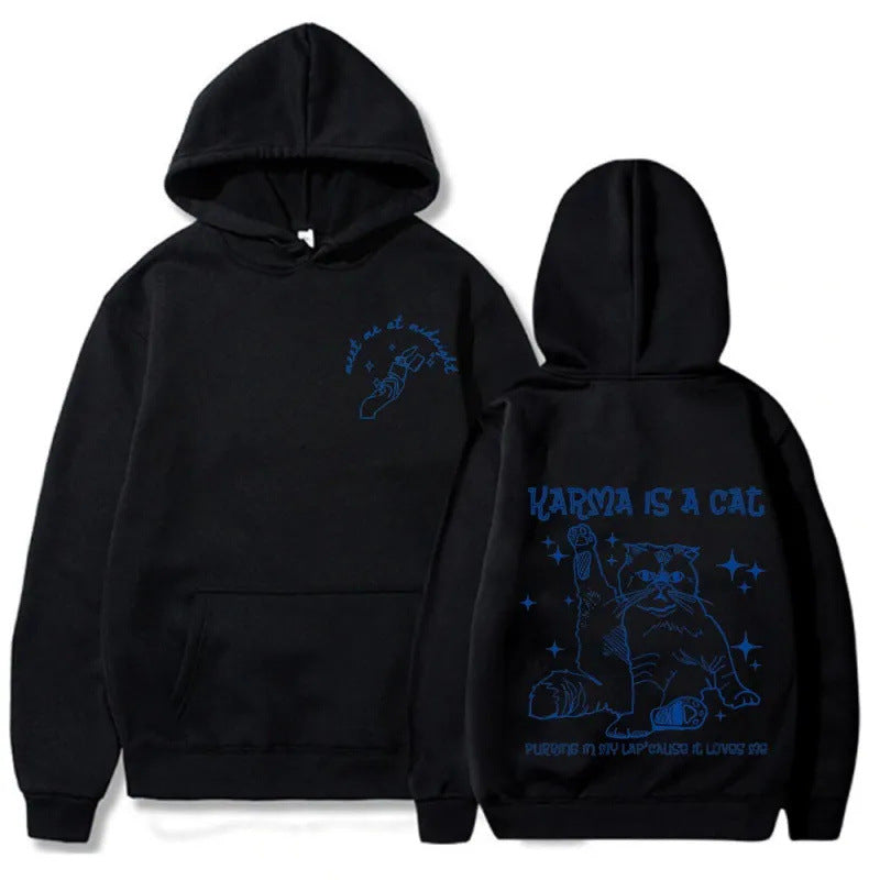 Cozy Cartoon Couple Velvet Hooded Sweatshirt