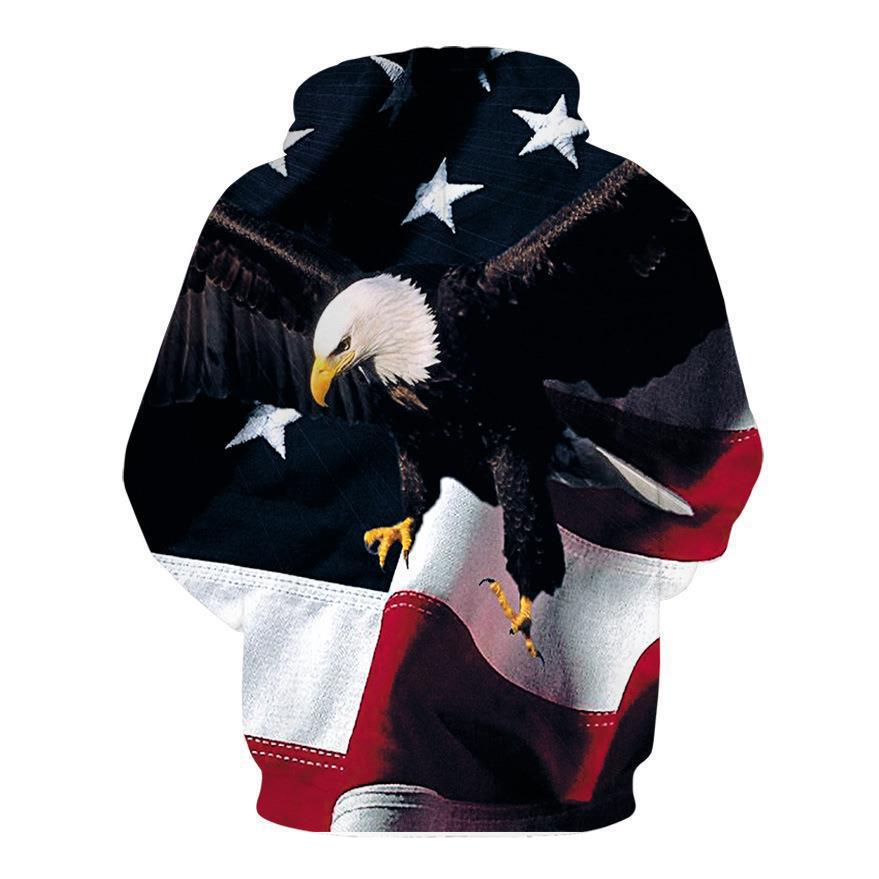 Women's 3D Print Hooded Pocket Pullover Sweatshirt