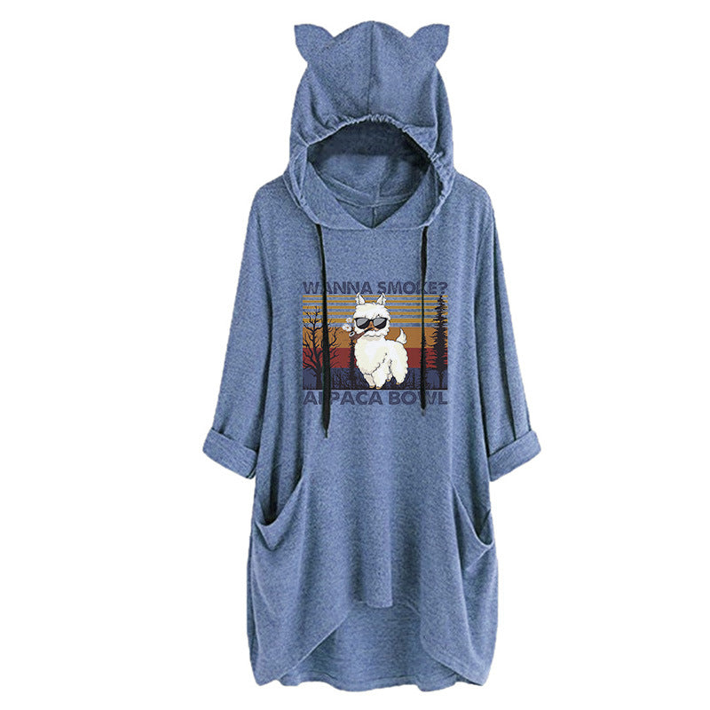 Cute Cat Ears Loose Pullover Sweatshirt