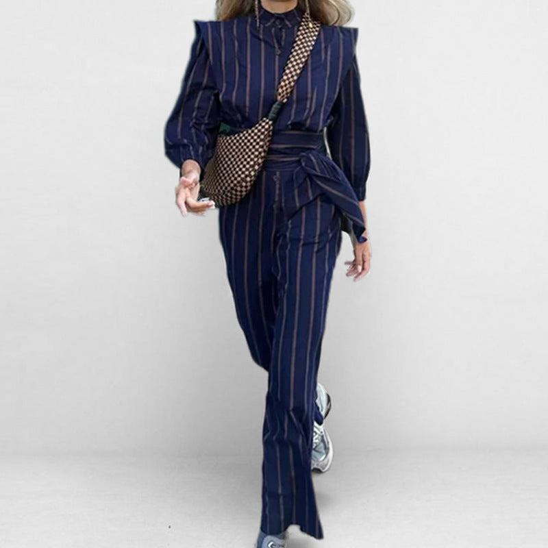 Retro Plaid Lace-Up Jumpsuit for Elegant Commuting