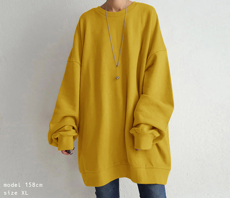 Women's Cozy Round Neck Loose Pullover Sweater